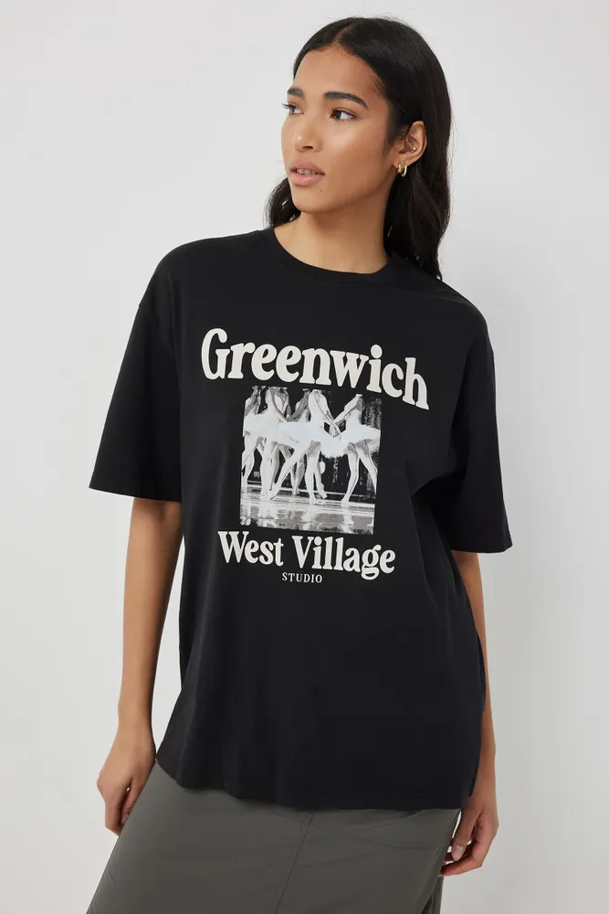 Ardene Oversized Graphic T-Shirt in | Size | 100% Cotton