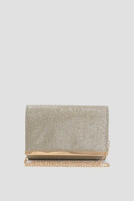 Ardene Rectangular Clutch in Gold | Faux Leather/Polyester