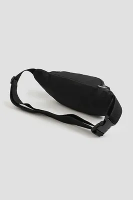 Ardene Two Compartment Nylon Fanny Pack in Black | Polyester/Nylon