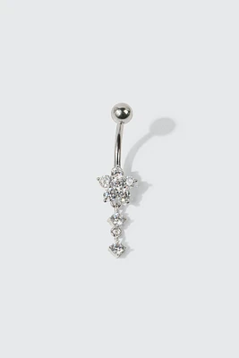 Ardene Flower Navel Piercing in Silver