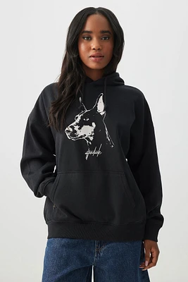 Ardene Washed Graphic Hoodie in | Size | Polyester/Cotton | Fleece-Lined