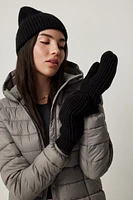 Ardene Ribbed Knit Mittens in | Polyester/Elastane/Polyamide