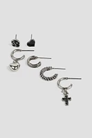 Ardene 6-Pack Mix Earrings in Black | Stainless Steel