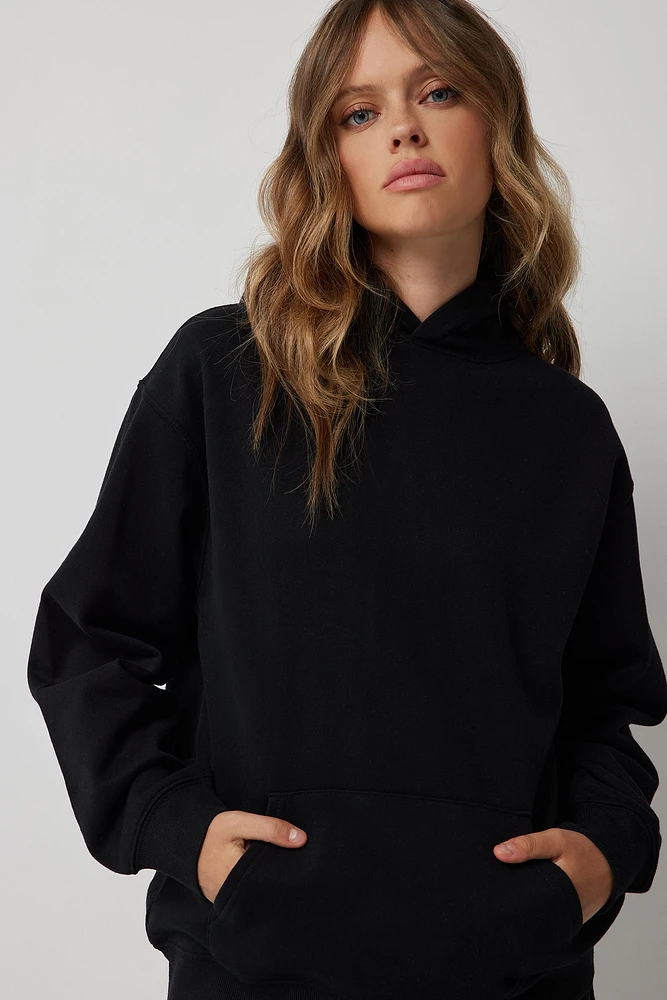 Ardene Solid Hoodie in | Size | Polyester/Cotton | Fleece-Lined | Eco-Conscious