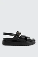 Ardene Multi Strap Chunky Sandals in Black | Size | Faux Leather | Eco-Conscious