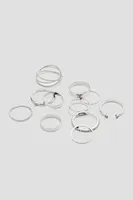 Ardene 8-Pack Tip Rings in Silver | Size Small