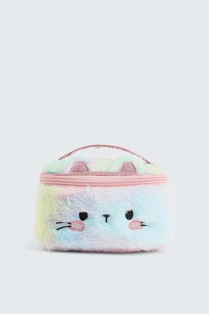 Ardene Kids Cat Makeup Bag in Light Pink | Polyester