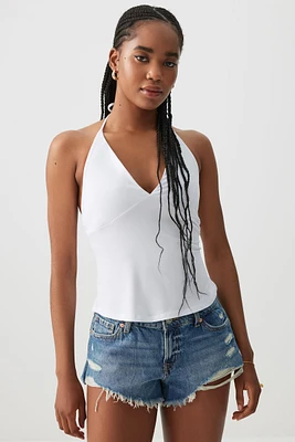 Ardene Open Back Halter Tank Top in White | Size | Polyester/Elastane