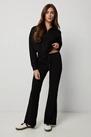 Ardene Scuba Flare Leg Pants in Black | Size | Polyester/Rayon/Spandex