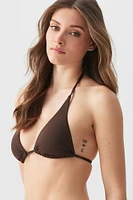 Ardene Triangle Bikini Top in Brown | Size | Polyester/Nylon/Elastane | Microfiber