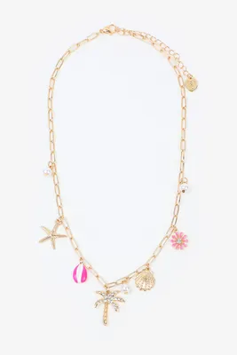 Ardene Tropical Pendant Necklace in Gold