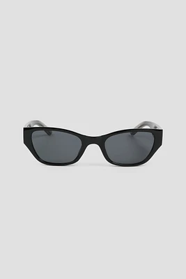 Ardene Slim Cat Eye Sunglasses in Black