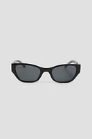 Ardene Slim Cat Eye Sunglasses in Black