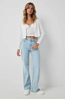 Ardene High Rise '90s Jeans in Light Blue | Size | Spandex/Cotton