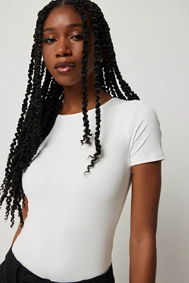 Ardene Contour Crew Neck Short Sleeve Bodysuit in | Size | Elastane/Polyamide