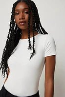 Ardene Contour Crew Neck Short Sleeve Bodysuit in | Size | Elastane/Polyamide