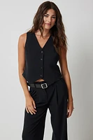 Ardene Tailored Vest in Black | Size | Polyester/Rayon/Spandex