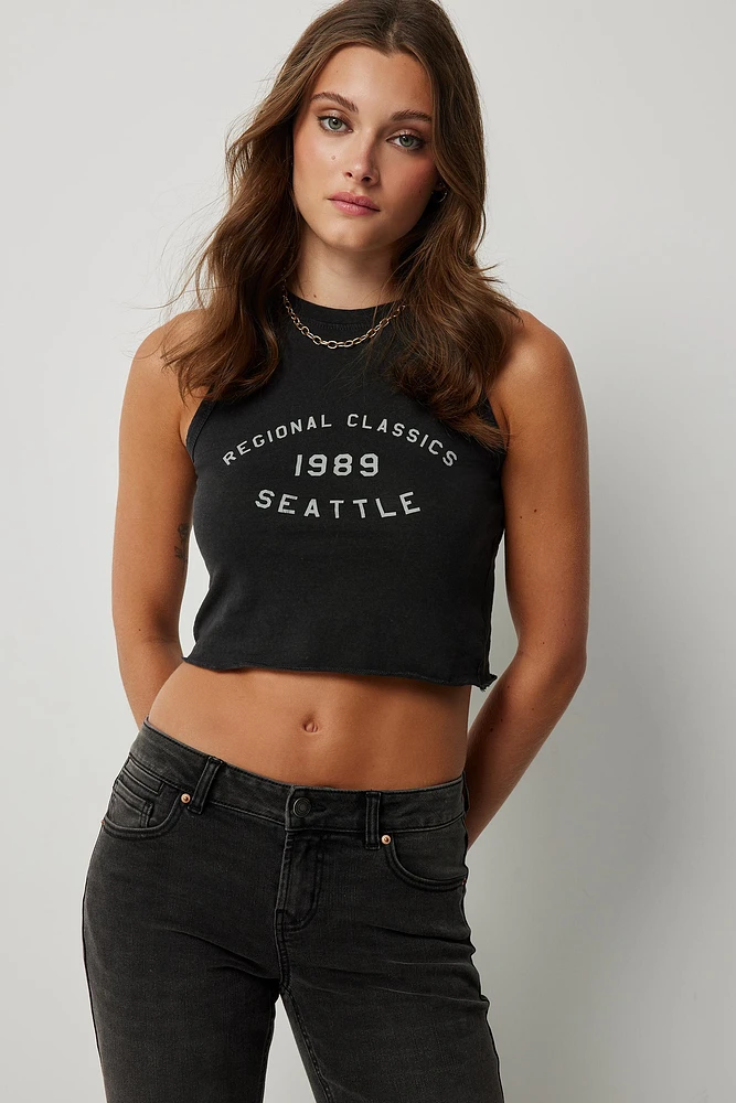 Ardene Seattle Washed Tank Top in Black | Size | 100% Cotton