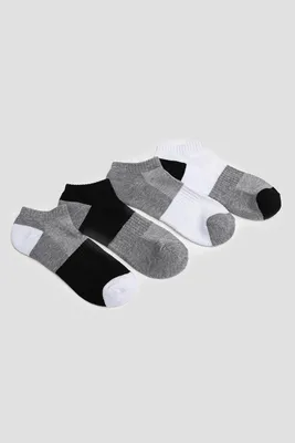 Ardene 3-Pack Terry-Lined Sport Ankle Socks in Grey | Polyester/Spandex