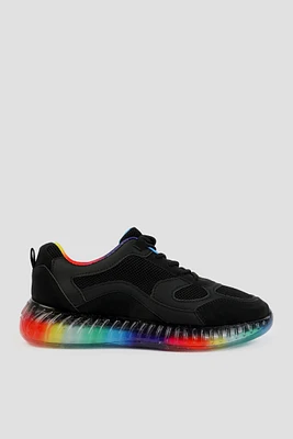 Ardene Running Shoes on Rainbow Bubble Sole in Black | Size