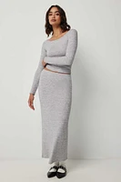 Ardene Brushed Maxi Skirt in Grey | Size | Polyester/Rayon/Elastane