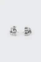 Ardene Stainless Steel Knotted Stud Earrings in Silver