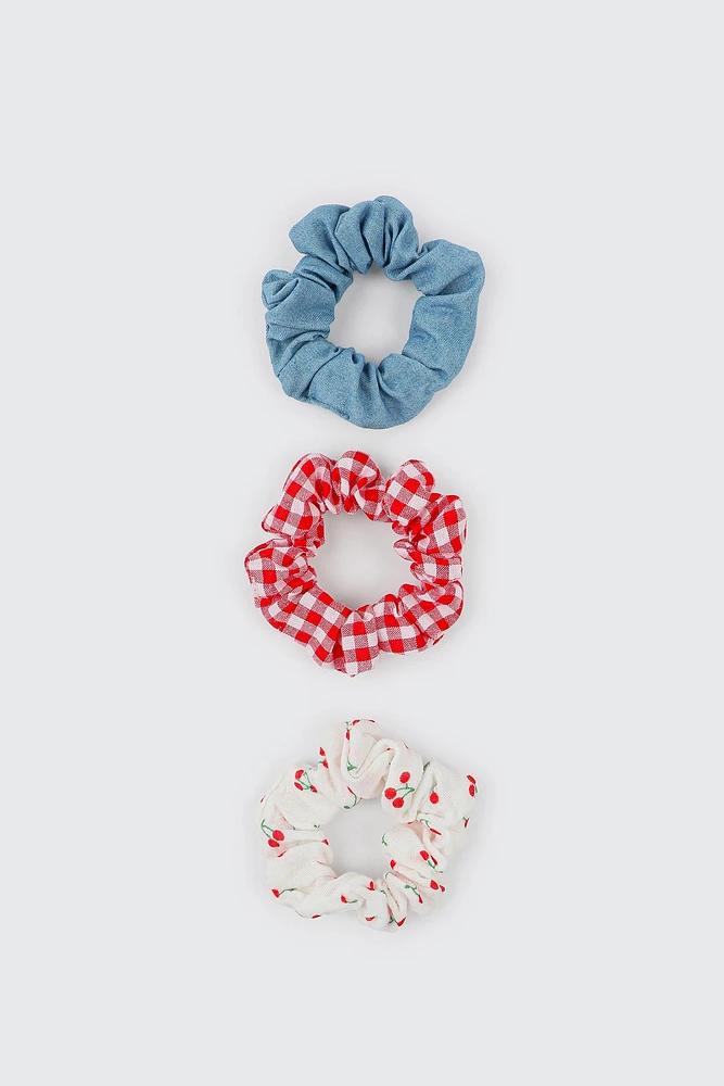 Ardene Kids 3-Pack Printed Scrunchies