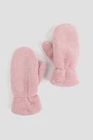 Ardene Teddy Mitaines in Light Pink | Polyester