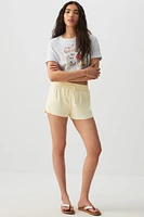 Ardene Microfiber Flowy Shorts in Light Yellow | Size | Polyester/Nylon/Elastane