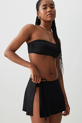 Ardene Side Tie Cover Up Skirt in Black | Size | Nylon/Spandex | Microfiber