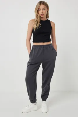 Ardene Regular Rise Oversized Sweatpants in Grey | Size | Polyester/Cotton