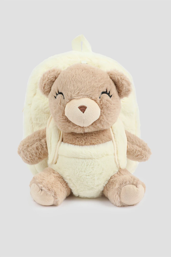 Ardene Kids Backpack with Animal Plushie in | Polyester