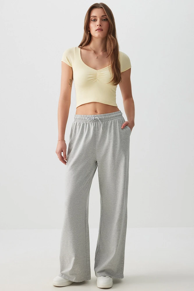 Ardene Organic Cotton Wide Leg Pants in | Size | Cotton/Elastane | Eco-Conscious
