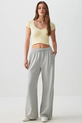 Ardene Organic Cotton Wide Leg Pants in | Size | Cotton/Elastane | Eco-Conscious