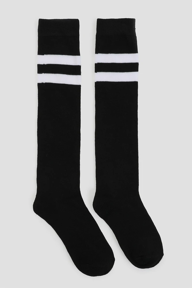 Ardene 2-Pack Knee High Socks with Accent strips in | Polyester/Spandex