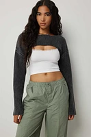 Ardene Washed Sweater Shrug in | Size | 100% Cotton