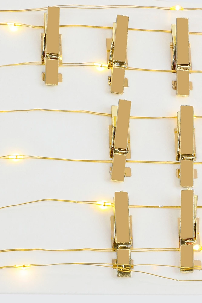 Ardene LED String Lights with Pins in Gold