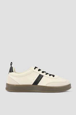 Ardene Retro Sneakers in Beige | Size | Faux Leather/Faux Suede