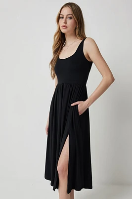 Ardene Super Soft Midi Dress with Slit in | Size | Polyester/Elastane