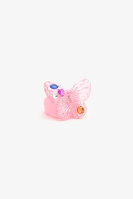 Ardene Large Butterfly Ring in Hyper Pink | Size