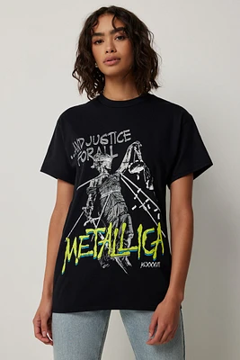 Ardene Oversized Metallica T-Shirt in Black | Size | 100% Cotton