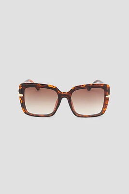 Ardene Oversized Square Tortoiseshell Sunglasses in Brown