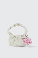 Ardene Kids Shoulder Bag with Keychain in White | Faux Leather