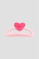 Ardene Large Hair Claw with Heart Detail in Light Pink