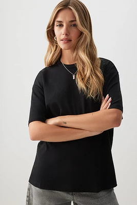 Ardene Solid Crew Neck T-Shirt in | Size | 100% Cotton