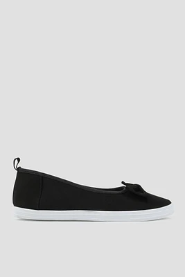 Ardene Bow Slip-On Sneakers in Black | Size