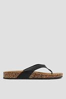 Ardene Cork T-Strap Sandals in | Size | Faux Suede