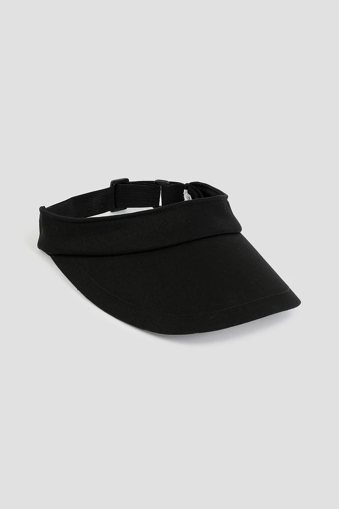 Ardene MOVE Sporty Visor in Black | Polyester/Cotton