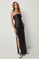 Ardene Satin Tube Dress with Slit in | Size | Polyester/Elastane