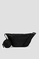 Ardene Nylon Crossbody Bag with Coin Purse in Black | 100% Recycled Polyester | Eco-Conscious